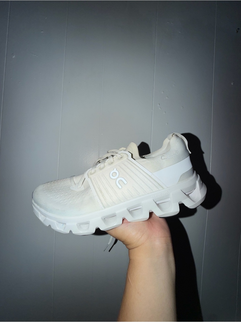 Men On Running Cloudswift 4 White Lace-Up Running Sneakers Size 11